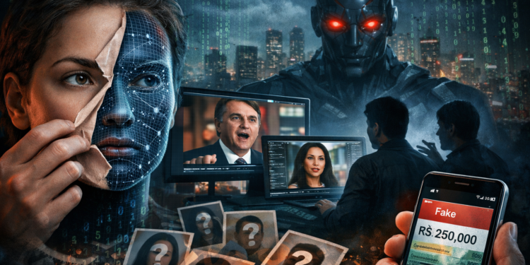 Perigos da IA em 2026: Deepfakes crescem 830% no Brasil