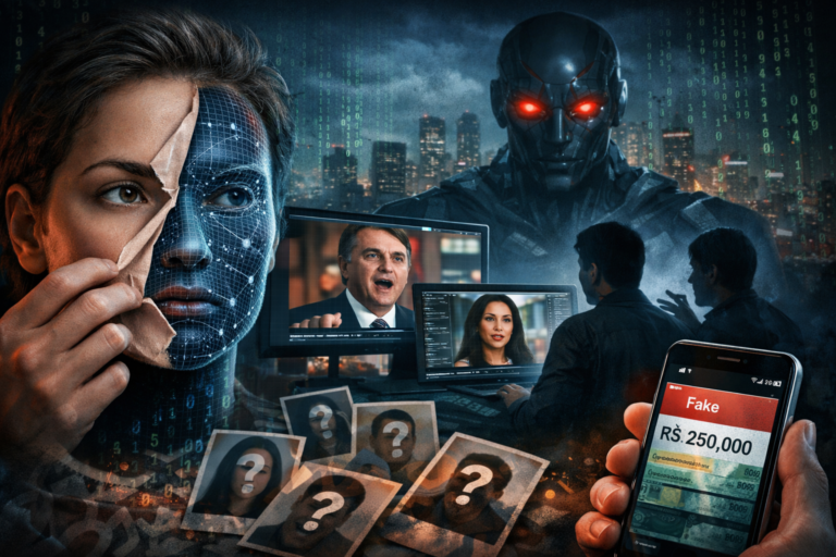 Perigos da IA em 2026: Deepfakes crescem 830% no Brasil