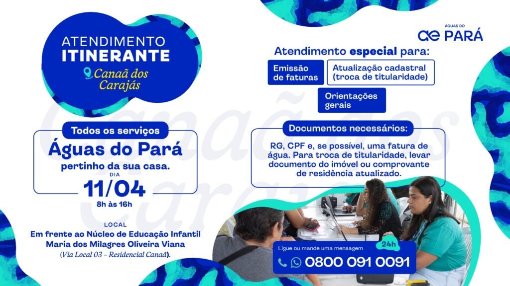 Atendimento móvel da Águas do Pará começa por Canaã para facilitar serviços aos moradores