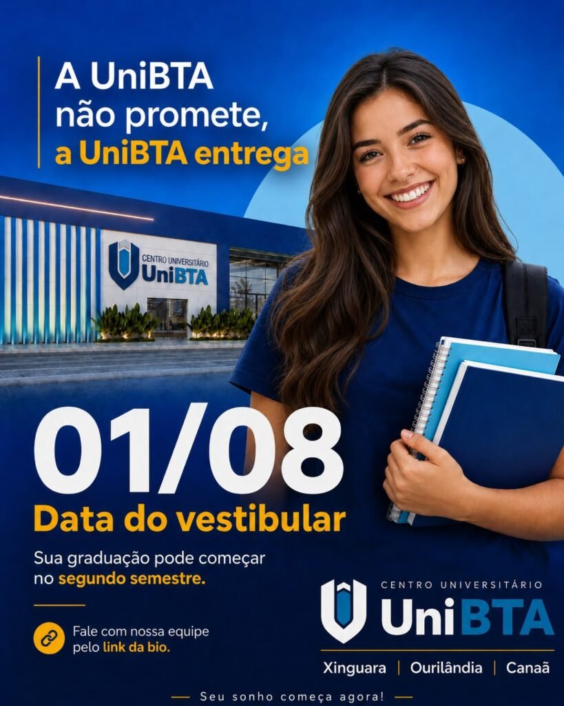 UniBTA realiza vestibular no dia 1º de agosto para novos alunos em Canaã dos Carajás