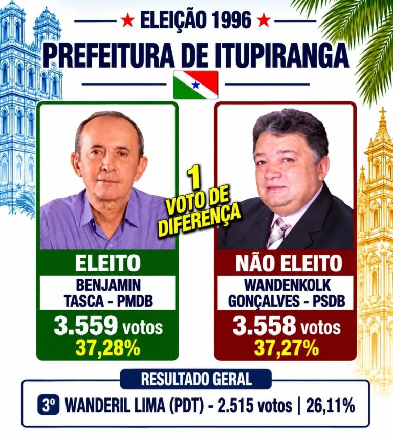 Um único voto decidiu uma eleição: a histórica disputa de Itupiranga em 1996