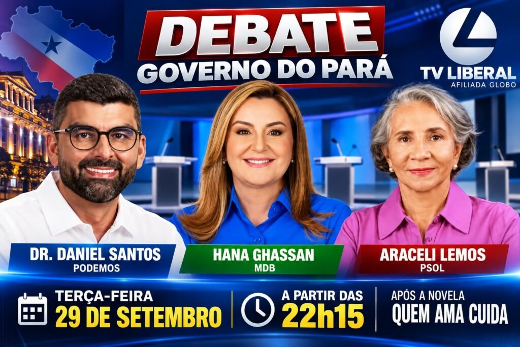 Eleições 2026: debate da TV Liberal coloca frente a frente os principais candidatos ao Governo do Pará