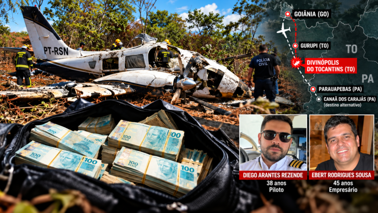 Avião rumo a Parauapebas cai no Tocantins; fonte aponta cerca de R$ 10 milhões a bordo