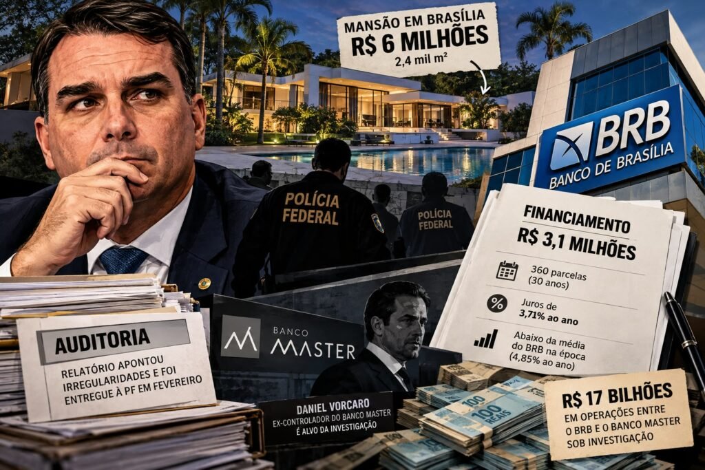 PF abre nova frente e investiga empréstimo do BRB a Flávio Bolsonaro para mansão de R$ 6 milhões
